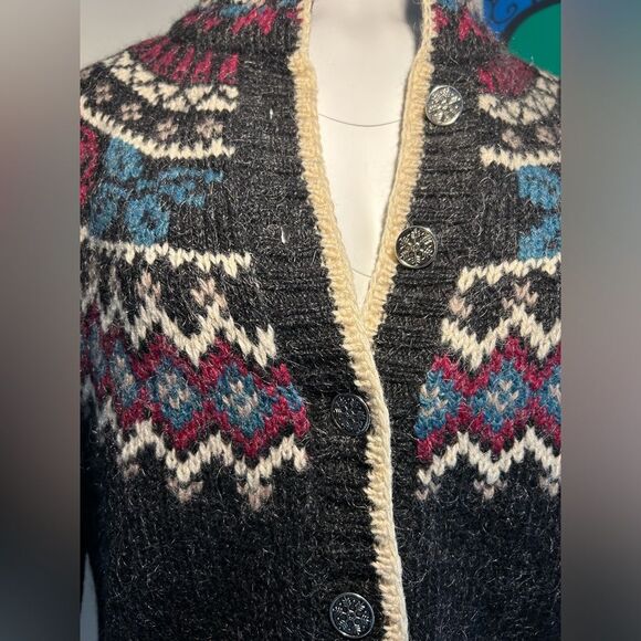 Woolrich women’s Wool Fair Isle Vintage Cardigan Size M - Picture 5 of 9